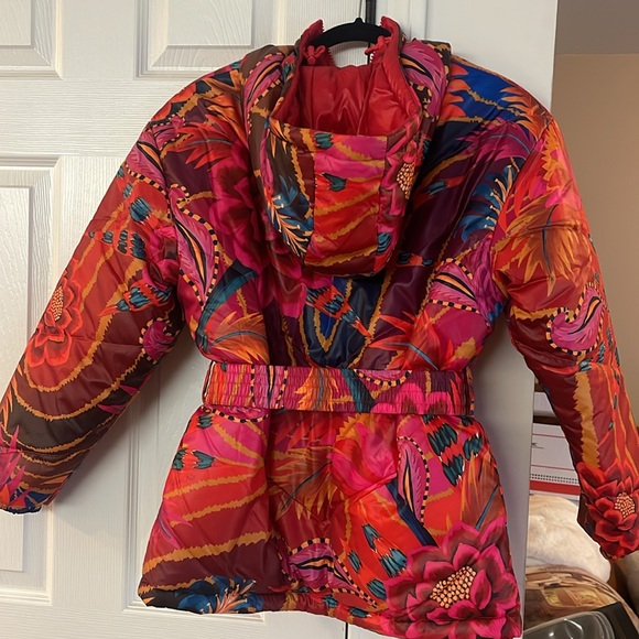 XXS Farm Rio Vintage Wave Reversible Puffer Jacket - Picture 5 of 6